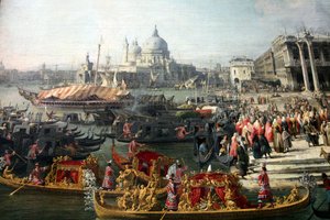 "Mottagning av den franska ambassadören i Venedig", 1726-1727 av Canaletto