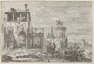 Ridsportmonumentet av Canaletto