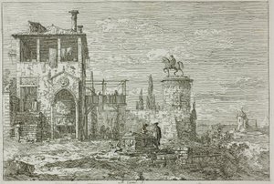 Ridsportmonumentet, från Vedute av Canaletto