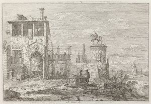 Ridsportmonumentet [uppe till höger], ca. 17351746. av Canaletto