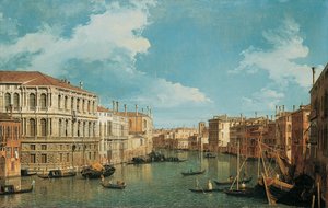 Canal Grande, Venedig, med utsikt mot nordväst, med Palazzo Pesaro, Palazzo Foscarini och toppen av S. Stae till vänster och Palazzo Vendramin-Calergi och S. Marcuola till höger