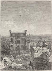 Huset med peristylen [höger], 1741. av Canaletto
