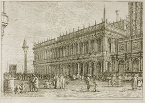 Biblioteket, från Vedute av Canaletto