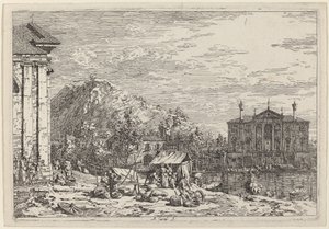 Marknaden i Dolo av Canaletto
