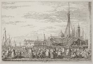 Marknaden på Molo [uppe till vänster] av Canaletto