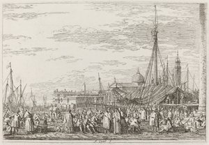 Marknaden på Molo [övre till vänster], ca. 17351746. av Canaletto