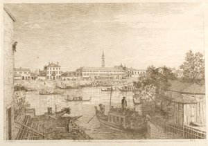 Hamnen i Dolo, ur serien ”Vybilder” av Canaletto