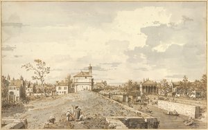 Porta Portello med Brentakanalen i Padua, 1740-1743 av Canaletto
