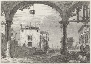 Portiken med lyktan, ca. 17351746. av Canaletto