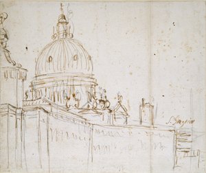 Venedig: Dogana di Mare och S. Maria della Salute, mitten av 1700-talet av Canaletto