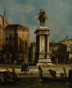 Vy över ryttarstatyn av Bartolomeo Colleoni av Canaletto