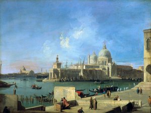 Utsikt över salut från ingången till Canal Grande, Venedig, c1727-1728 av Giovanni Antonio Canal