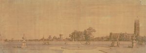 Warwick: Staden och slottet från Priory Gardens av Canaletto