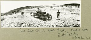 Ford lätt bil i Wadi Guzzeh, Rashid Beck, södra Palestina, oktober 1917