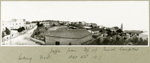 Jaffa från toppen av det franska sjukhuset blickar västerut, 2 december 1917 av Capt. Arthur Rhodes