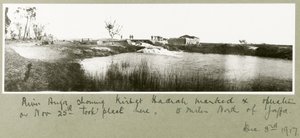 Floden Auja, som visar Khirbet Hadrah, 3 december 1917