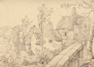 Ruinerna av Crewkerne Abbey, maj 1833 av Capt. Thomas Hastings