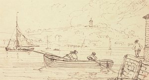Sketch of Boatmen, West Cowes, 16 februari 1826 av Capt. Thomas Hastings