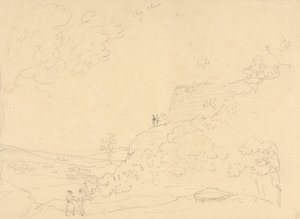 Skiss över en Hillside Bastion, Isle of Wight av Capt. Thomas Hastings