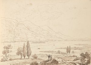 The Lower Lake från Lord Kenmares, Killarney, september 1841 av Capt. Thomas Hastings