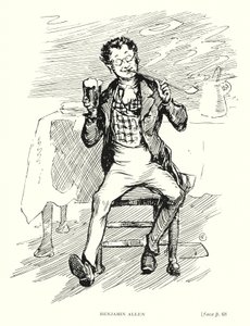 Dickens karaktär: Benjamin Allen (litho) av Captain Edward Henry Handley Read
