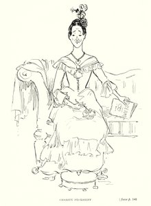 Dickens karaktär: Charity Pecksniff (litho)