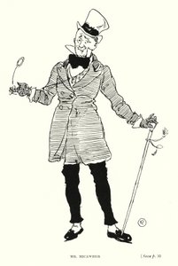 Dickens karaktär: Mr Micawber (litho)