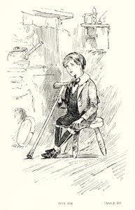 Dickens karaktär: Tiny Tim (litho)