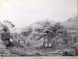 Napoleons grav i Longwood på ön St. Helena av Captain G. Rotton