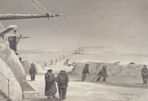 Situationen för H.M. Ships Fury och Hecla vid Igloolik, 1822-23, från "Journal of a Second Voyage for the Discovery of a North West Passage from the Atlantic to the Pacific performed in the Years 1821-22-23".