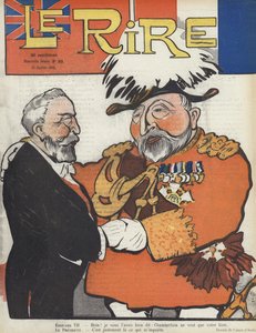 Frankrikes president Loubet och kung Edward VII. Illustration för Le Rire