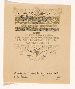 Huldeblijk an Jacob van Geuns av Carel Adolph Lion Cachet