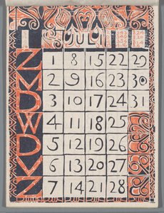 Kalenderblatt Juli 1900 av Carel Adolph Lion Cachet