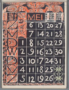 Kalenderblatt Mai 1900 av Carel Adolph Lion Cachet