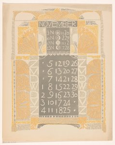 Kalenderblatt November 1899 av Carel Adolph Lion Cachet