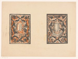 Två ex-libris av Carel Lion Cachet av Carel Adolph Lion Cachet