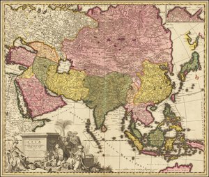 1695 års karta över Asien av Carolus Allard