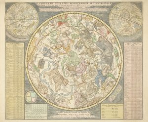 Det norra halvklotet, från Atlas Coelestis, pub. 1706 (handfärgad gravyr)