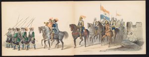 Masquerade of the Leiden Students, 1850 (Plåt 13) Intogt av Frederik Hendrik i 