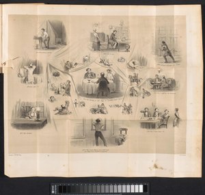 Tecknad i Leiden studentalmanacka, 1853 av Carel Christiaan Antony Last