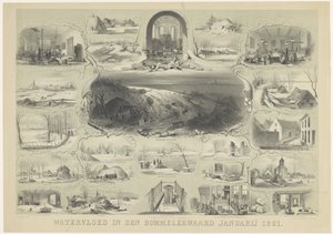 Översvämning i den Bommelerwaard januari 1861 (titel på objekt) av Carel Christiaan Antony Last