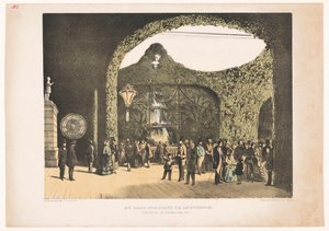 Hall i Frascati i Amsterdam 1855 Frascati-hallen i Amsterdam under mässan 1855 (titel på objekt)