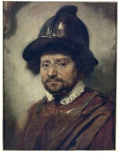Man med hjälm av Carel Fabritius