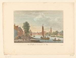 Utsikt över Amersfoort Delft van de Vaart på displayen / Vue de Delft, prize de la riviere la Schie (titel på objekt) av Carel Frederik Bendorp (I)