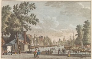 Leuvehaven i Rotterdam, ca 1790 Leuvehaven i Rotterdam / Leuvehaven i Rotterdam / Leuvenhaven i Rotterdam (titel på objekt)