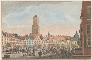 Neude i Utrecht, ca 1790 De Neude in Utrecht / Marché dite Neude in Utrecht (titel på objekt)