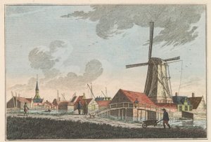 Nieuwendam, ca 1790 Nieuwendam. I väster, kan ses från Meerdijk (titel på objekt)