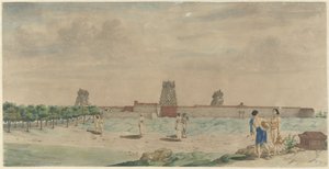 Grote Pagode te Chalembron, Indien av Carel Frederik Reimer