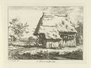 Herde vid en fårstall Te Drown in Drenthe (titel på objekt) Landskap (1-6) (serietitel)