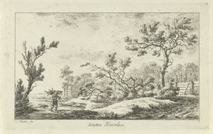 vedsamlare Buyten Haarlem (titel på objekt) Landskap (a-f) (serietitel) av Carel Lodewijk Hansen